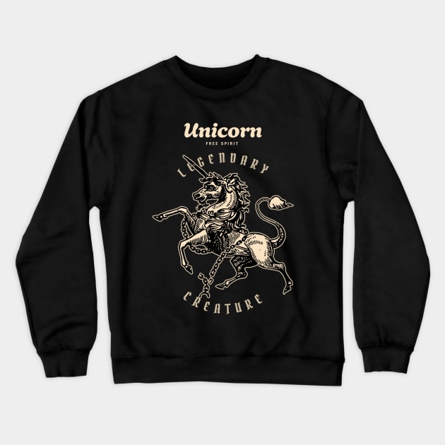 Free Spirit Unicorn Crewneck Sweatshirt by KewaleeTee